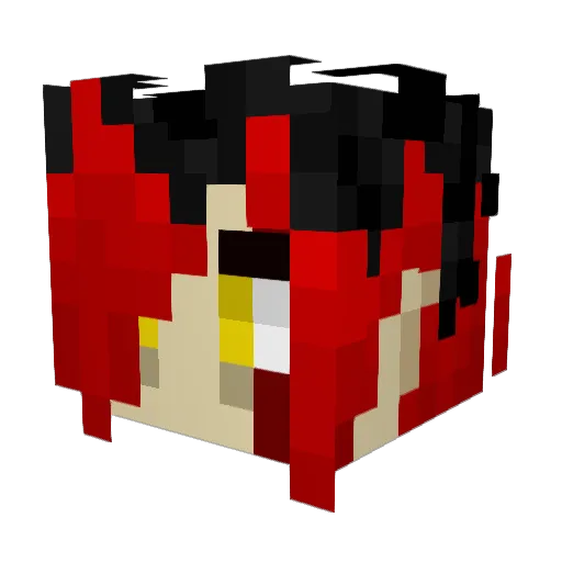 EternalRedXD Minecraft avatar head, 3D render