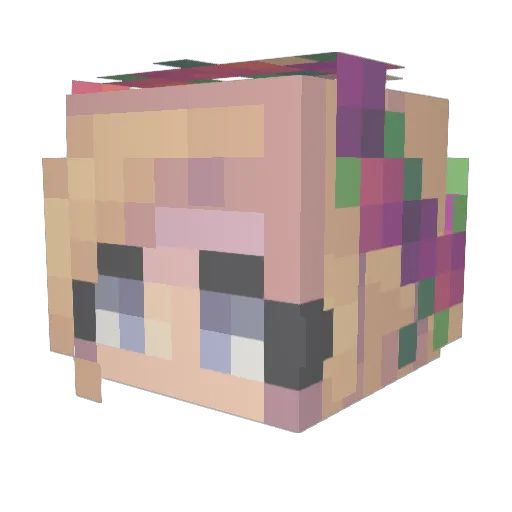 Eternina Minecraft avatar head, 3D render