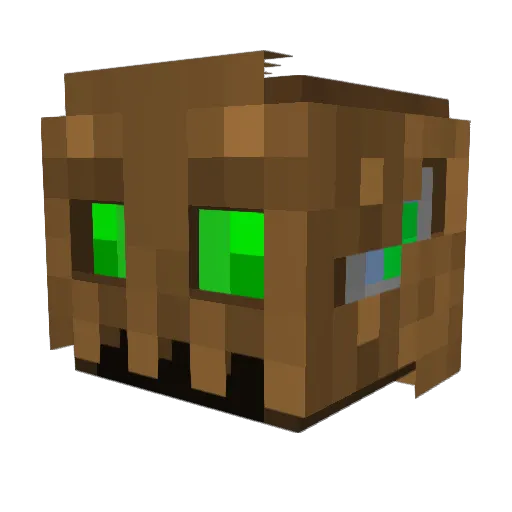 Ethadar Minecraft avatar head, 3D render