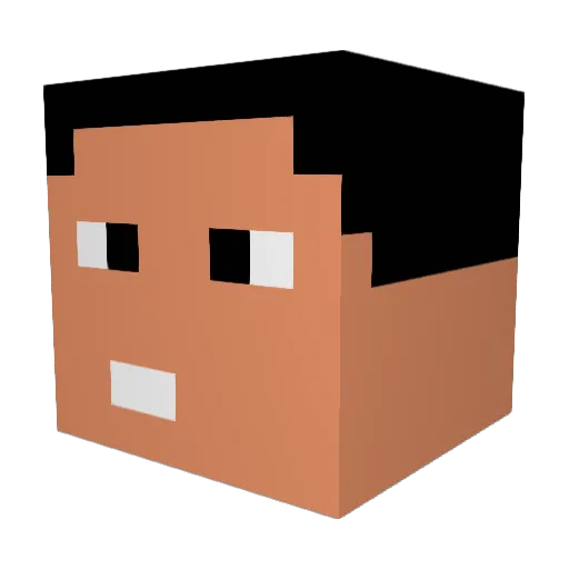 EthanE7 Minecraft avatar head, 3D render