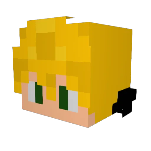 EthanFull Minecraft avatar head, 3D render