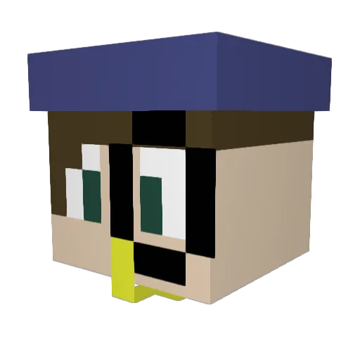 EthanMcChicken Minecraft avatar head, 3D render