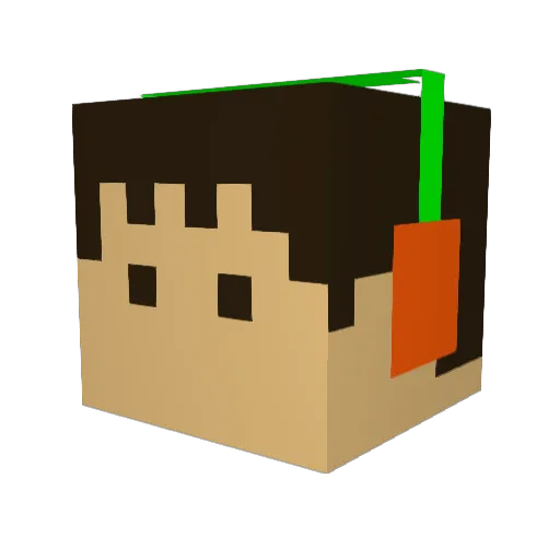 Ethan_5_ Minecraft avatar head, 3D render