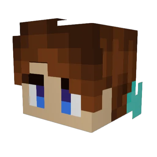 Ethan_Blox Minecraft avatar head, 3D render