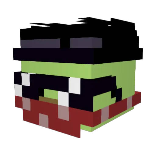 Ethaninator Minecraft avatar head, 3D render