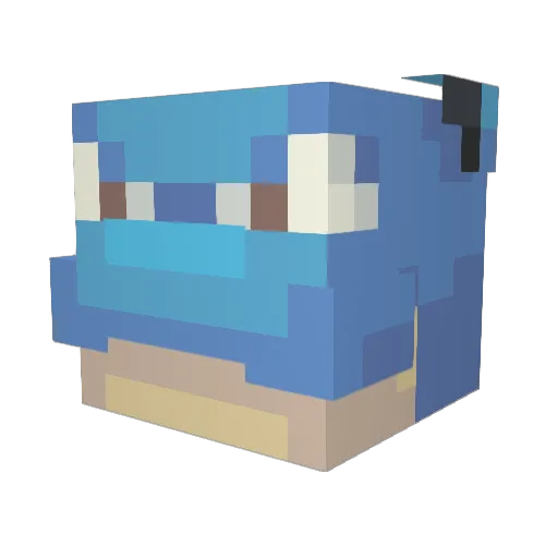 Ethanolic Minecraft avatar head, 3D render