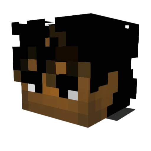 Ethanzaurio Minecraft avatar head, 3D render
