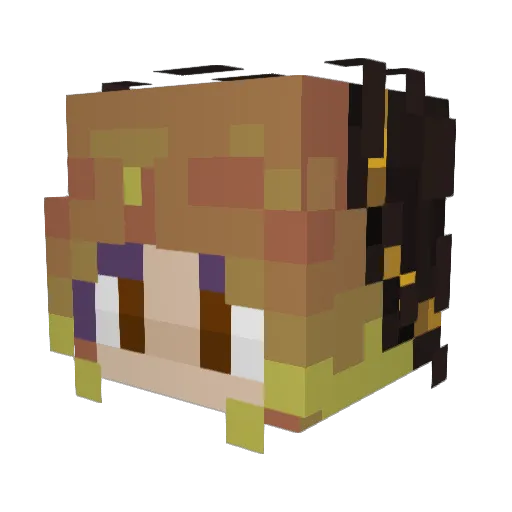 Etharax Minecraft avatar head, 3D render