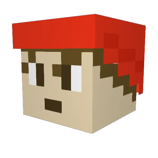 EtherealQueer Minecraft avatar head, 3D render