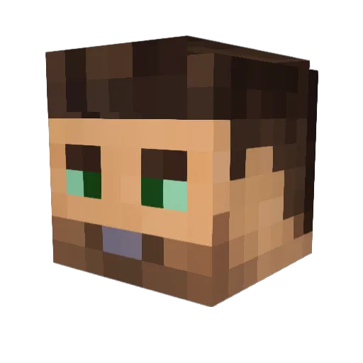 Ethernym Minecraft avatar head, 3D render