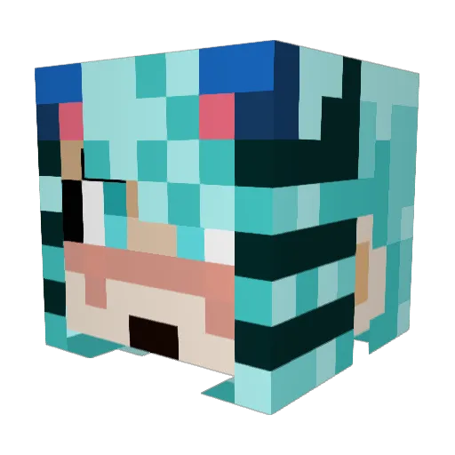 Ethical_Frog Minecraft avatar head, 3D render