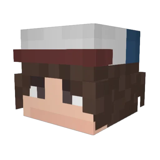 EthylBeavers Minecraft avatar head, 3D render