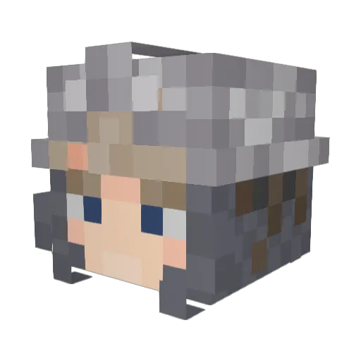 Etiet Minecraft avatar head, 3D render