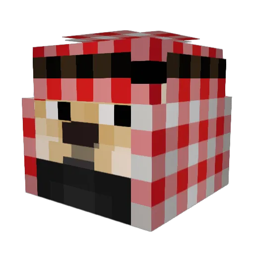 Etisalat Minecraft avatar head, 3D render
