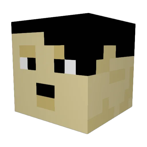 Etlimeo Minecraft avatar head, 3D render