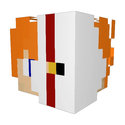 Etnnock Minecraft avatar head, 3D render