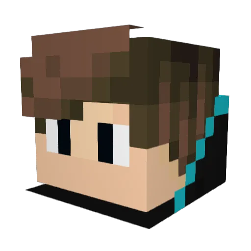 Etron1c Minecraft avatar head, 3D render
