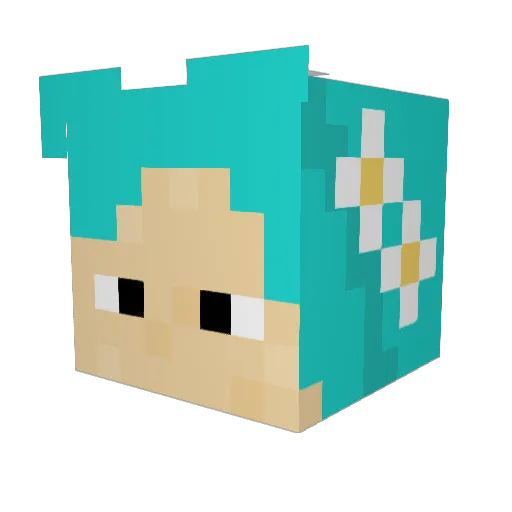 EtseleK Minecraft avatar head, 3D render