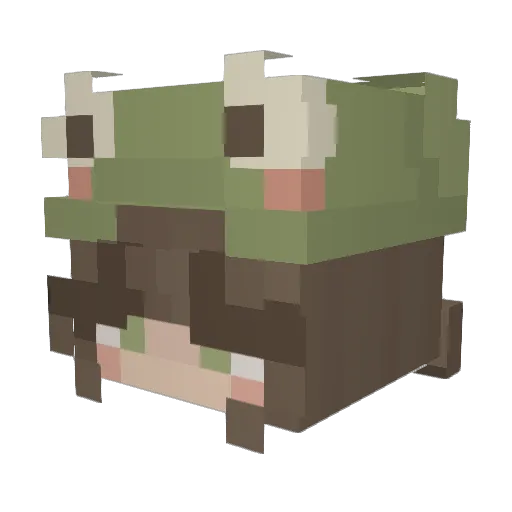 Etsuli Minecraft avatar head, 3D render