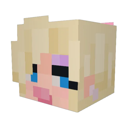 Ettiie Minecraft avatar head, 3D render