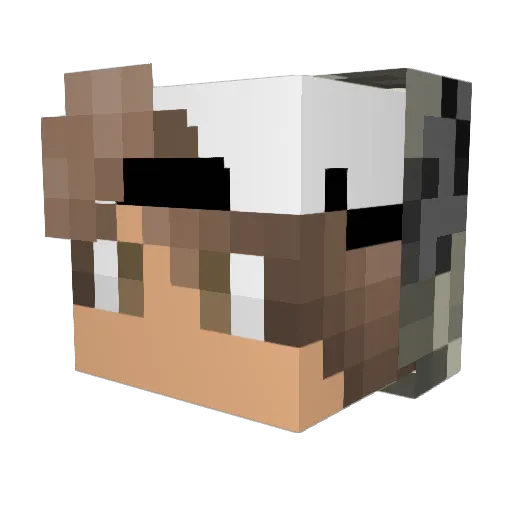 Etzaid Minecraft avatar head, 3D render