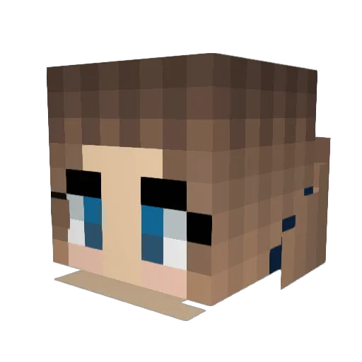 Etzuna Minecraft avatar head, 3D render