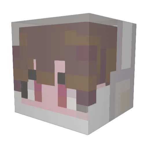 Eukuh Minecraft avatar head, 3D render