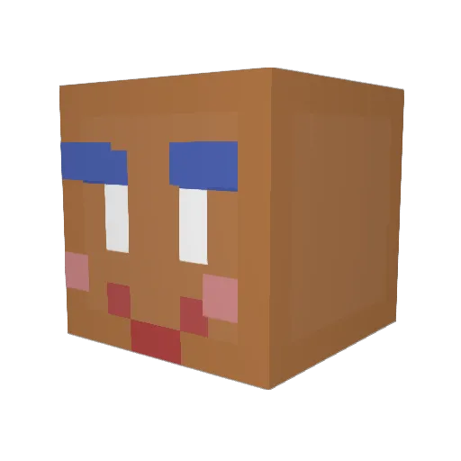 Euldam Minecraft avatar head, 3D render