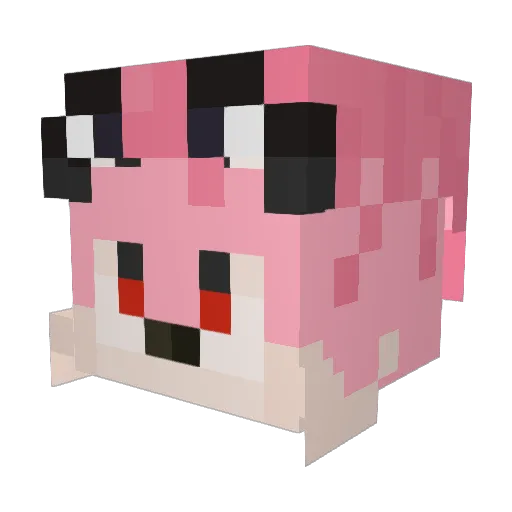 Eumile Minecraft avatar head, 3D render