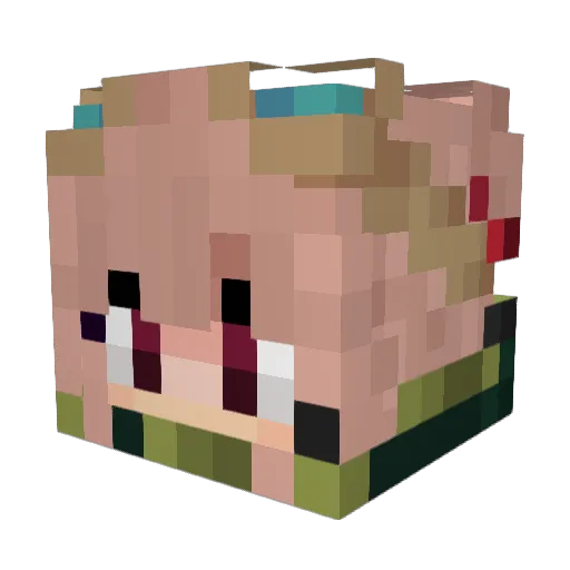 Eums_ Minecraft avatar head, 3D render