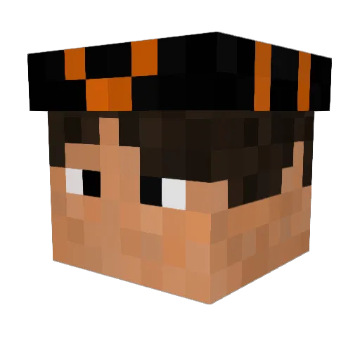 Eunakria Minecraft avatar head, 3D render
