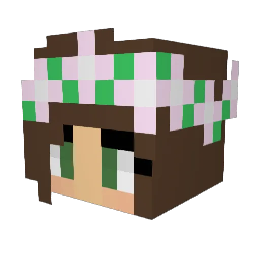 Eupherona Minecraft avatar head, 3D render