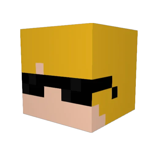 Euractos Minecraft avatar head, 3D render