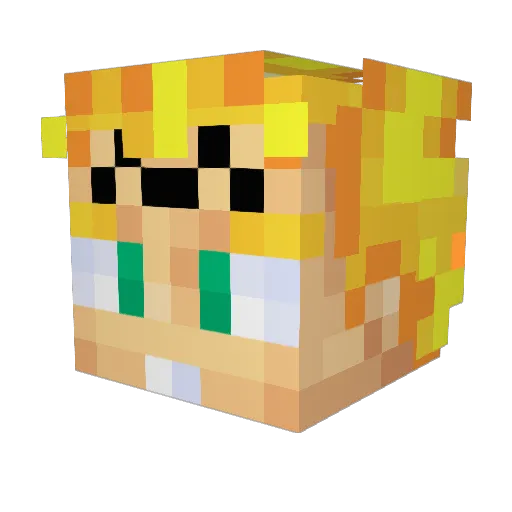 Eurecco Minecraft avatar head, 3D render