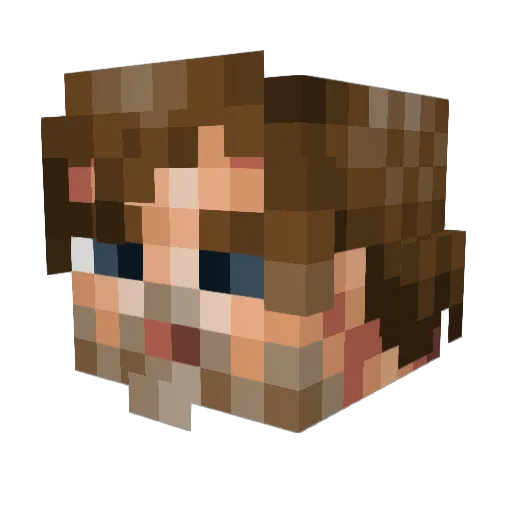 Euseless Minecraft avatar head, 3D render