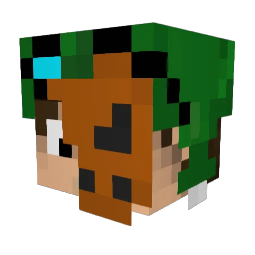 Eusito Minecraft avatar head, 3D render