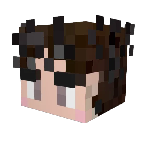Eustero Minecraft avatar head, 3D render