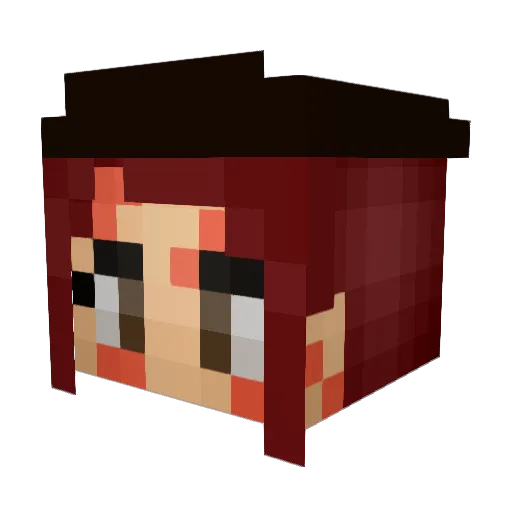 EuthanasiaCat Minecraft avatar head, 3D render