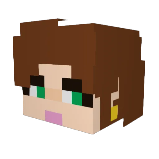 Ev7_ Minecraft avatar head, 3D render
