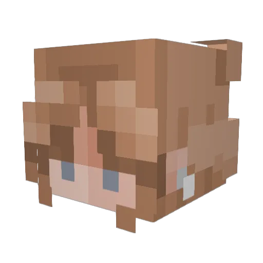 EvFlossie Minecraft avatar head, 3D render