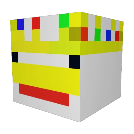 EvMW9159 Minecraft avatar head, 3D render