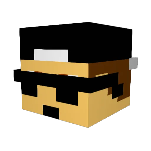EvMan9 Minecraft avatar head, 3D render