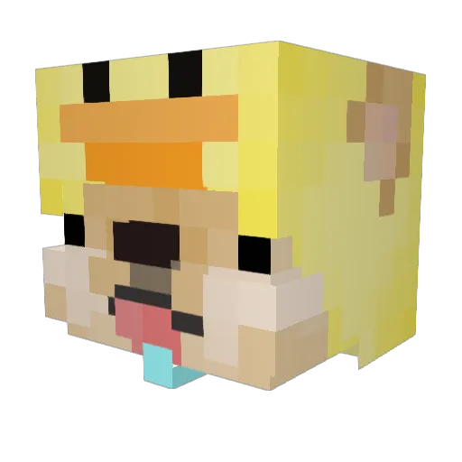 EvSGF Minecraft avatar head, 3D render