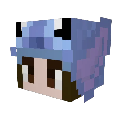 Eva1008 Minecraft avatar head, 3D render