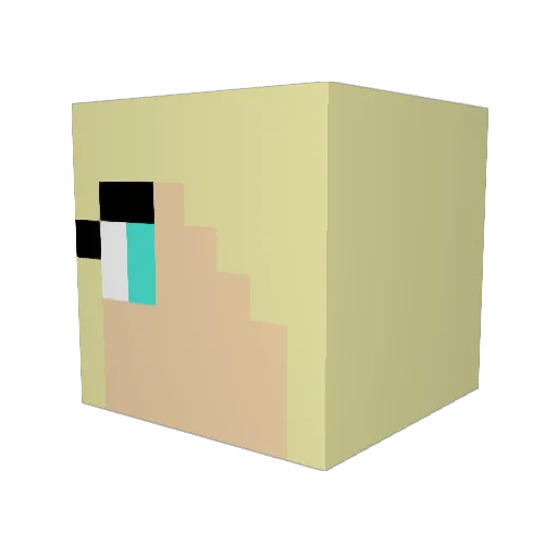 EvaBuzz Minecraft avatar head, 3D render