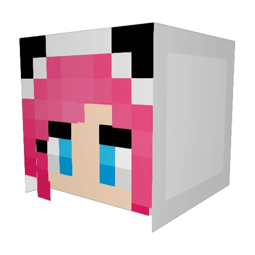 EvaChi Minecraft avatar head, 3D render