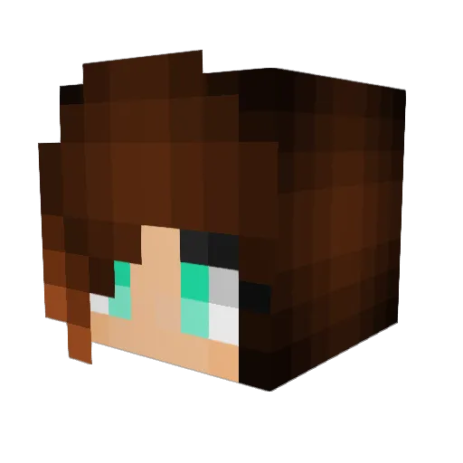 EvaGill Minecraft avatar head, 3D render