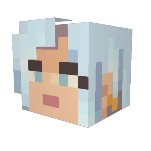 Eva_27 Minecraft avatar head, 3D render