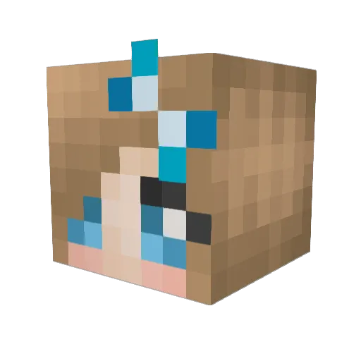 Eva_ Minecraft avatar head, 3D render