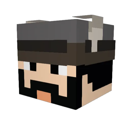 Evagoras Minecraft avatar head, 3D render